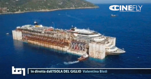 Cinefly DRONE Costa CONCORDIA Rai TG1.